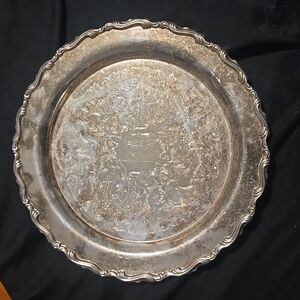 Oneida USA Silver Ornate Serving Tray